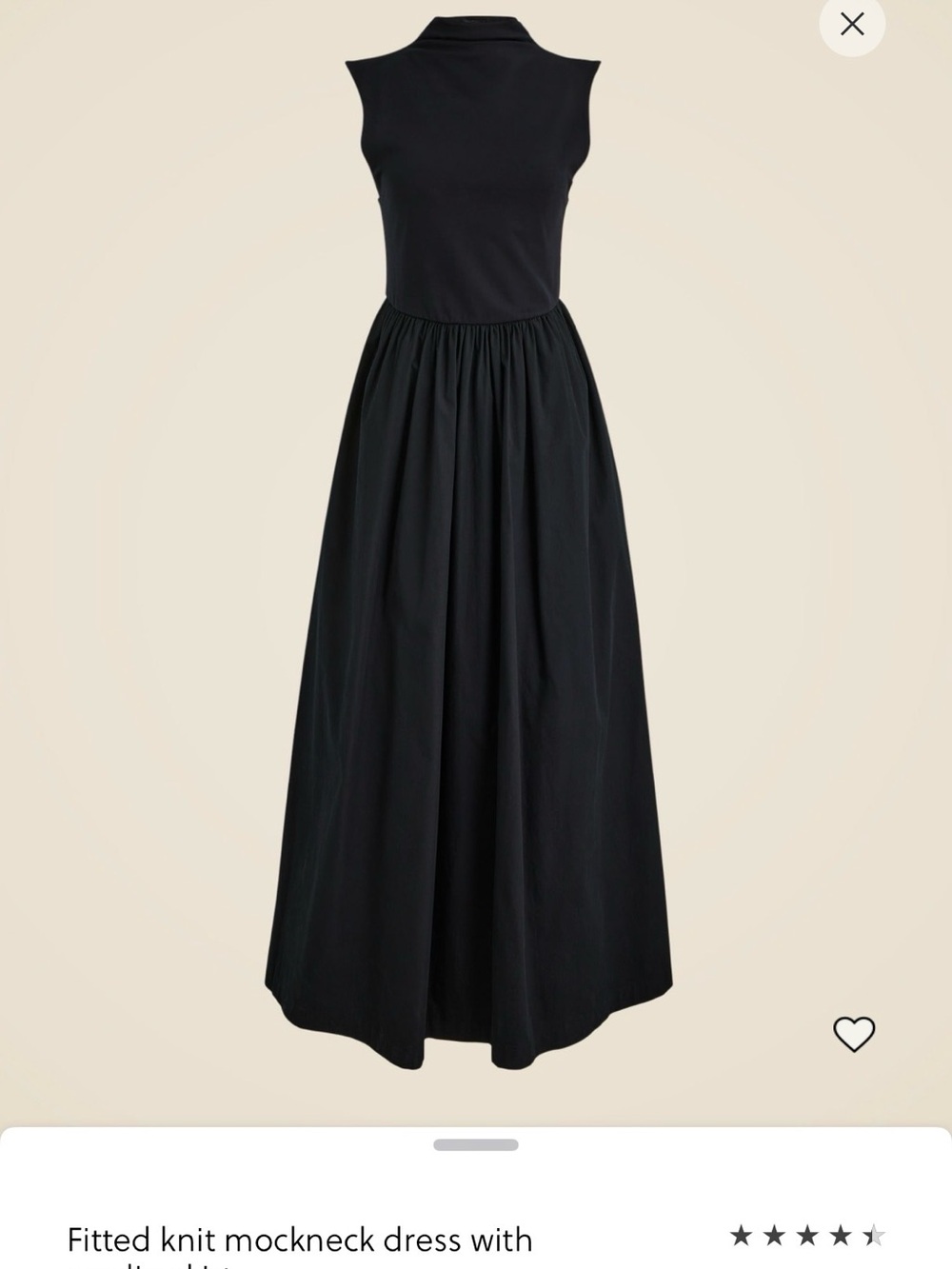 J. Crew Black Sleeveless Mock-Neck Maxi Dress